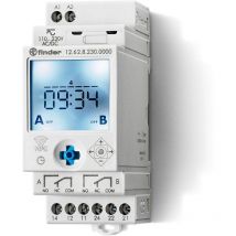 Interruttore Orario Digitale nfc Settimanale 2 Scambio 16A Finder 12.62