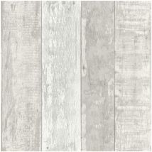 Fine Decor Rustic Wood Stripe Soft Grey Wallpaper Paste The Paper Washable Wooden Plank Panel