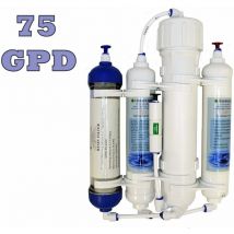 Finerfilters - 4 Stage Compact Aquarium Reverse Osmosis Unit 75 gpd with Inline di Resin Chamber for Tropical, Marine & Discus Fish