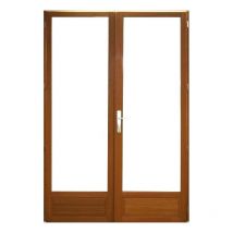 Gd Menuiseries - Finestra a 2 pannelli in legno Altezza 205 x Larghezza 140 (dimensioni della tabella)+ maniglia e barilotto