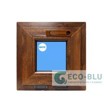 Finestra A Vasistas Pvc 400x400 Quercia Dorata Vetro Smerigliato Manovella Nascosta