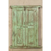 Biscottini - Finestra finestrina grata porta in legno massello e in ferro antica e vecchia con telaio da interno o da esterno