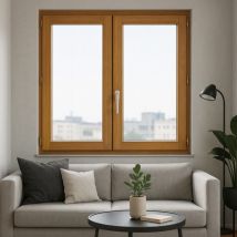 Gd Menuiseries - Finestra in legno a 2 vetri Altezza 185 x Larghezza 100 (dimensioni della tabella)+ manico