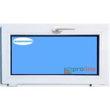 Eco-blu - Finestra in pvc L1000 mm x H500 mm Bianco, a Vasistas Vetro Trasparente