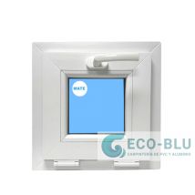 Finestra In Pvc L400 Mm X H400 Mm Bianco, A Vasistas Vetro Satinato