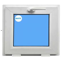 Eco-blu - Finestra in pvc L500 mm x H400 mm Bianco, a Vasistas Vetro Satinato