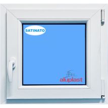 Eco-blu - Finestra in pvc L500 mm x H500 mm Bianco, Oscillo-battente Apertura Destra Vetro Satinato