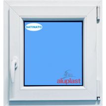 Eco-blu - Finestra in pvc L500 mm x H600 mm Bianco, Oscillo-battente Apertura Destra Vetro Satinato