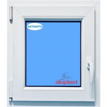 Finestra in PVC L500 mm x H700 mm Bianco, Oscillo-battente Apertura Sinistra Vetro Satinato
