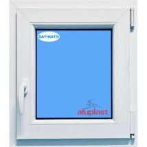 Eco-blu - Finestra in pvc L500 mm x H700 mm Bianco, Oscillo-battente Apertura Destra Vetro Satinato