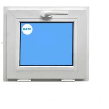 Finestra In Pvc L600 Mm X H400 Mm Bianco, A Vasistas Vetro Satinato