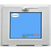 Eco-blu - Finestra in pvc L600 mm x H500 mm Bianco, a Vasistas Vetro Satinato