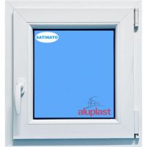 Finestra in PVC L600 mm x H700 mm Bianco, Oscillo-battente Apertura Destra Vetro Satinato