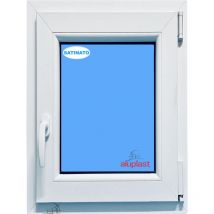 Eco-blu - Finestra in pvc L700 mm x H1000 mm Bianco, Oscillo-battente Apertura Destra Vetro Satinato