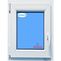 Eco-blu - Finestra in pvc L700 mm x H1000 mm Bianco, Oscillo-battente Apertura Sinistra Vetro Satinato