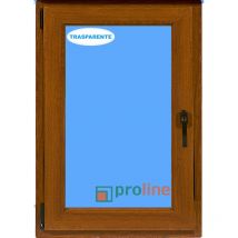 Eco-blu - Finestra in pvc L700 mm x H1000 mm Rovere Dorato, Oscillo-battente apertura a sinistra vetro trasparente