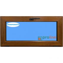 Eco-blu - Finestra in pvc L800 mm x H500 mm Rovere Dorato, a Vasistas Vetro Trasparente