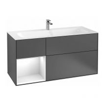 Villeroy&boch - Finion, Muebles de baño, 1196 x 591 x 498 mm, Angular, con estantería (iluminada), modelo suspendido, En madera, iluminación led, 1x