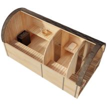 Fasssauna Scandipod Deluxe Fasssauna 2 Sitzbänke Aus Holz, Sauna Mit 42 Mm Wandstärke, Außensauna Mit Montagematerial - Finntherm