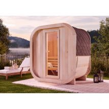 Sauna tonneau ScandiCube Mini xxs Naturel Bois thermique, 42 mm Épaisseur de paroi 210 x 130 cm - Finntherm