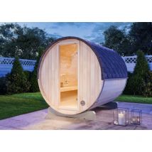 Sauna tonneau Mini s Naturel , 42 mm Épaisseur de paroi 194 x 220 cm - Finntherm