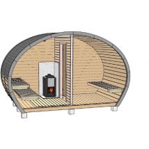 Sauna Hobbit xs Gartensauna 1 Sitzbänke aus Holz , Sauna mit 42 mm Wandstärke, Außensauna mit Montagematerial Naturbelassen - Finntherm