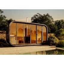 Sauna tonneau ScandiCube Space Naturel , 42 mm Épaisseur de paroi 418 x 230 cm - Finntherm