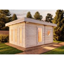 Saunahaus Cubus-70 d, 70 mm Wandstärke (507 x 387 cm)