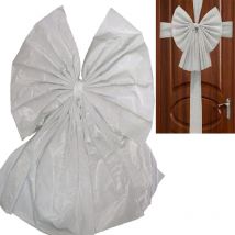 Fiocco grande in velluto bianco per porta portoni entrata ingressi ghirlanda fuoriporta h60 decorazione natalizia natale bar hotel