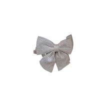 Fiocco in tessuto rigato argento 16 cm – Decorazione natalizia elegante – Due Esse