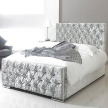Fiona Luxury Crushed Velvet Fabric Upholstered Bed Frame / 3FT / 3000 Pocket Spring Pillow Top Mattress