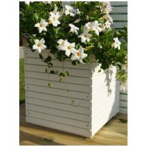 Fioriera in Legno Bianca 40x40 cm Vaso da Balcone Giardino Portavasi