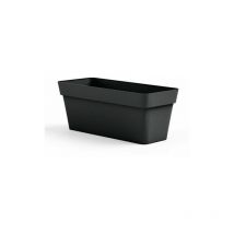 Fioriera cassetta rettangolare moderna cleo con ruote in plastica 100 cm - Colore: Antracite