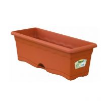 Fioriera con piatto integrato 50x20cm terracotta
