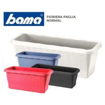 Balconetta Vaso Fioriera Rettangolare Paglia In Plastica Cm. 40x20x17,5h