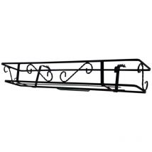 Fioriera per balcone regolabile in ferro battuto nera 110X21X14CM