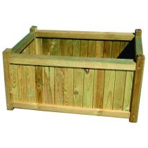 Fioriera rettangolare in pino impregnato assemblata - cm.40x80x40h.