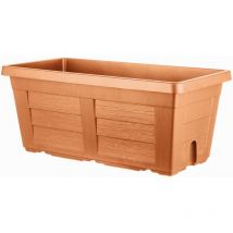 Fioriera Rettangolare Legno Col. Cotto Chiaro Cm. 80x40x34 H