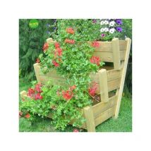 Fioriera tre piani legno SKB impregnato 80x90x76 cm.