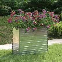 Fioriere,letto Rialzato Giardino,orti Rialzati 100x40x77 Cm In Acciaio Zincato Argento Cnwi151390 Bonnevie