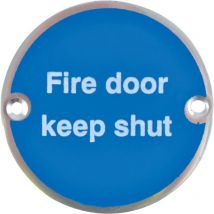 76mm Circular Fire Door Keep Locked Sign sss - Matlock