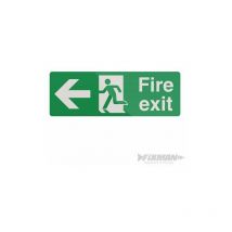Fire Exit Left Arrow Sign - 400 x 150mm Self-Adhesive