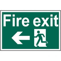 Fire Exit Running Man Arrow Left' Sign 600mm x 400mm
