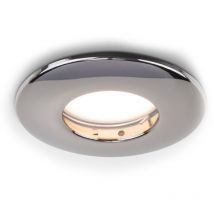 Fire Rated Bathroom/Shower IP65 Black Chrome Domed Ceiling Downlight - Includes 5w LED Bulb 3000K Warm White