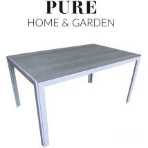 Pure Home & Garden Garten-Esstisch "Calor", silber / grau, 150 x 90 x 75,5 cm