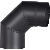Tubo Per Stufa R150/bo In Acciaio Spesso 2 Mm, Diametro 150 Mm, Per Stufe E Focolari, Senotherm, Nero, 90 Gradi, Senza Porta Di Pulizia - Firefix