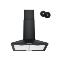 Hotte Aspirante Murale 60cm, 308 m³/h, Avec led, 3 vitesses, Filtres à Charbon, Noir - Firegas