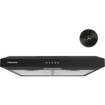 Firegas - 60cm Visor Cooker Hood led Extractor Hood Under Cabinet Hood Wall Mounted Extractor Fan Kitchen 600 mm Top Vented Range Hood,Black