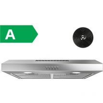 Firegas - campana extractora 60 cm, con motor sin escobillas, 3 velocidades, 250 m³/h, iluminación led, filtro de carbón incluido, evacuación y