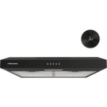 Cappa aspirante Sottopensile 60 cm, nero, 3 livelli di potenza, interruttore a pulsante, uscita dell'aria di scarico cucina con filtro ai carboni